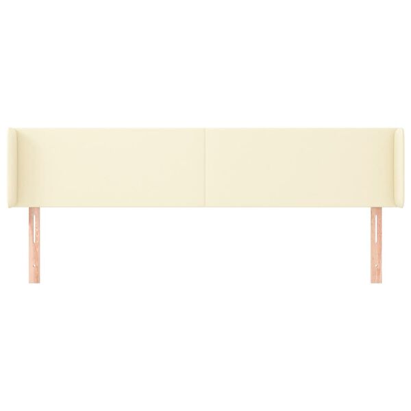 vidaXL T&ecirc;te de lit avec oreilles Cr&egrave;me 203x16x78/88 cm Similicuir