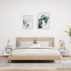 vidaXL Tables de chevet murales avec lumières LED 2 pcs blanc