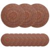 vidaXL Dessous de verre en herbe marine 12 pc Marron