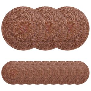 vidaXL Dessous de verre en herbe marine 12 pc Marron