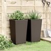 vidaXL Jardini&egrave;res 2 pcs marron 32,5x32,5x57 cm polypropyl&egrave;ne