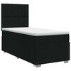 vidaXL Lit boxspring avec matelas Noir 90 x 200 cm Tissu