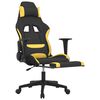 vidaXL Chaise de jeu de massage avec repose-pied Noir et jaune Tissu