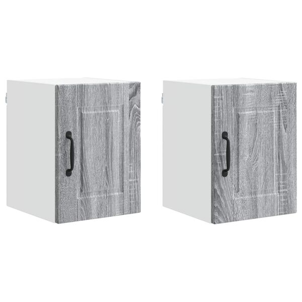 vidaXL Armoire de cuisine avec porte 2 pcs Gris Sonoma 30 x 31 x 40 cm