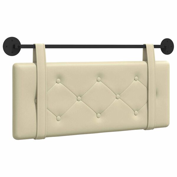 vidaXL T&ecirc;te de lit suspendue Montage mural Cr&egrave;me 100 cm Simili cuir