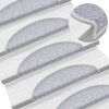 vidaXL Tapis d'escalier 15 pcs Gris clair 56x17x3 cm