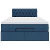 vidaXL Lit ottoman avec matelas et LED Bleu 120x200 cm Tissu