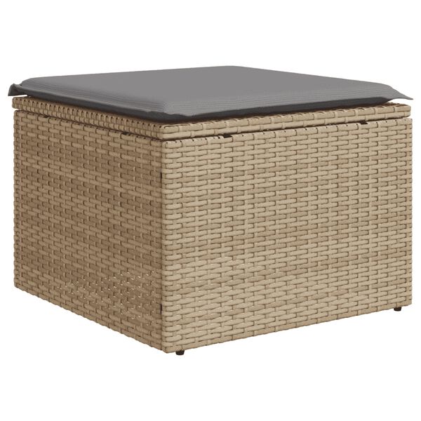 vidaXL Salon de jardin avec coussins 8 pcs beige r&eacute;sine tress&eacute;e