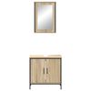vidaXL Ensemble de mobilier de salle de bain avec &eacute;tag&egrave;re 2 pcs Marron