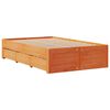 vidaXL Lit biblioth&egrave;que sans matelas cire marron 135x190 cm pin massif