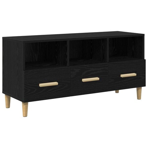 vidaXL Meuble TV Ch&ecirc;ne noir 102 x 36 x 50 cm Bois d'ing&eacute;nierie