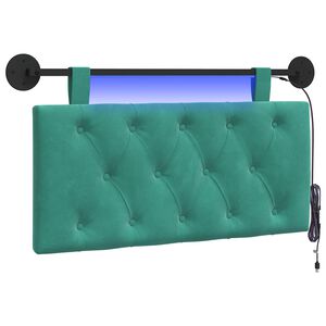 vidaXL T&ecirc;te de lit suspendue Turquoise Velours
