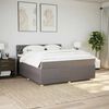vidaXL Sommier &agrave; lattes de lit avec matelas Taupe 180x200 cm Tissu