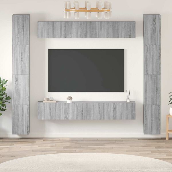 vidaXL Ensemble de meubles TV 6 pcs Sonoma gris Bois d'ing&eacute;nierie