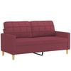 vidaXL Ensemble de canap&eacute;s 3 pcs avec coussins Rouge bordeaux Tissu