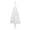 vidaXL Arbre de No&euml;l artificiel pr&eacute;-&eacute;clair&eacute; et boules blanc 210 cm