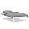 vidaXL Cadre de lit m&eacute;tal sans matelas et t&ecirc;te de lit blanc 100x190 cm