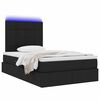 vidaXL Lit avec rangement et LED avec LED Noir 120 x 190 cm Polyester