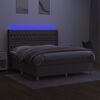 vidaXL Sommier &agrave; lattes de lit matelas et LED Taupe 160x200 cm Tissu