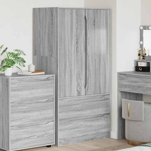 vidaXL Cabinet de salle de bain Gris Sonoma 79,5 x 49 x 156 cm