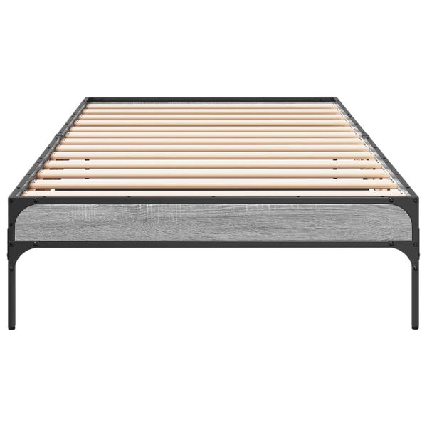 vidaXL Cadre de lit sans matelas sonoma gris 75x190 cm