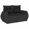 vidaXL Salon de jardin 11 pcs avec coussins noir r&eacute;sine tress&eacute;e