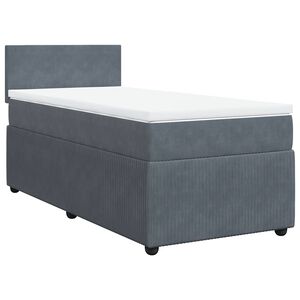 vidaXL Sommier &agrave; lattes de lit et matelas Gris fonc&eacute; 80x200 cm Velours