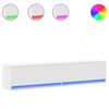 vidaXL Meuble TV mural avec LED blanc 180x31x38 cm