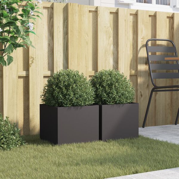 vidaXL Jardinières 2 pcs noir 32x30x29 cm acier