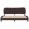vidaXL Cadre de lit sans matelas Hvar marron fonc&eacute; 180x200 cm tissu