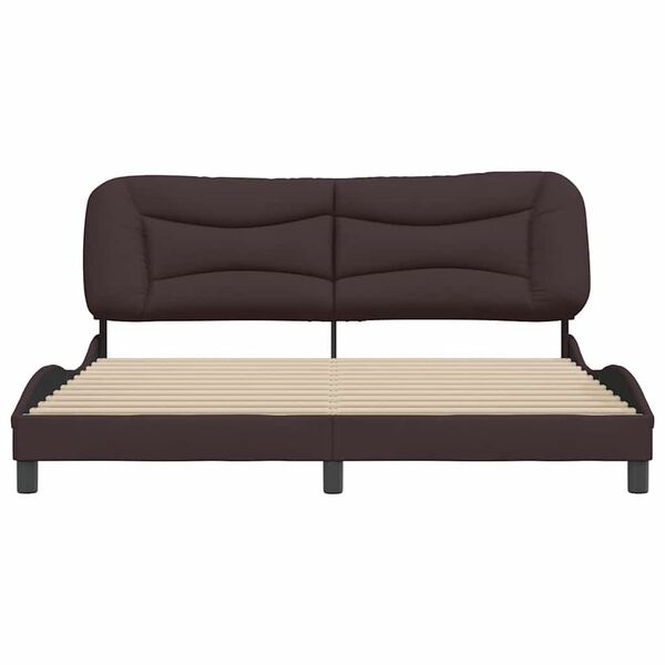 vidaXL Cadre de lit sans matelas Hvar marron fonc&eacute; 180x200 cm tissu