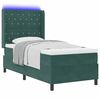 vidaXL Lit &agrave; Ressorts avec Matelas LED Vert fonc&eacute; 90 x 200 cm Velours