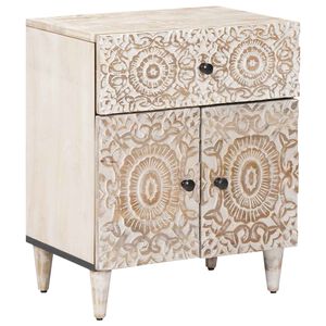 vidaXL Armoire de lit Blanc 50 x 33 x 60 cm Bois de mangue massif