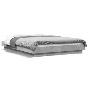 vidaXL Cadre de lit sans matelas gris b&eacute;ton 120x190 cm