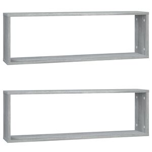 vidaXL &Eacute;tag&egrave;res murales cubiques 2 pcs Sonoma gris 80x15x26,5 cm
