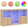 vidaXL Buffet avec lumi&egrave;res LED ch&ecirc;ne sonoma 181,5x37x100 cm