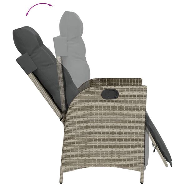 vidaXL Ensemble &agrave; manger de jardin 5 pcs coussins gris r&eacute;sine tress&eacute;e