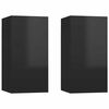 vidaXL Meubles TV 2 pcs Noir brillant 30,5x30x60 cm Bois d&rsquo;ing&eacute;nierie