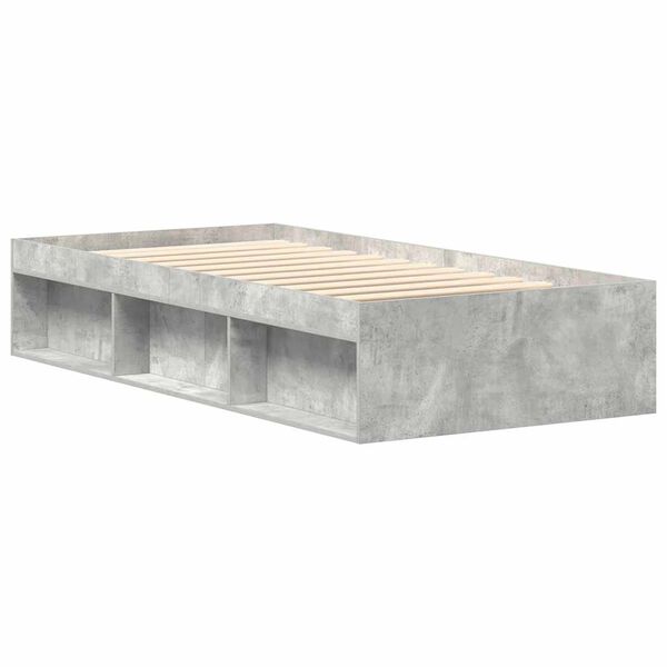 vidaXL Cadre de lit sans matelas gris b&eacute;ton 90x190 cm