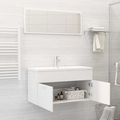 vidaXL Ensemble de meubles de salle de bain 2pcs blanc bois ingénierie