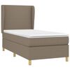 vidaXL Sommier &agrave; lattes de lit avec matelas Taupe 100x200 cm Tissu