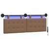 vidaXL T&ecirc;te de lit suspendue Avec lumi&egrave;re LED Cappuccino Simili cuir