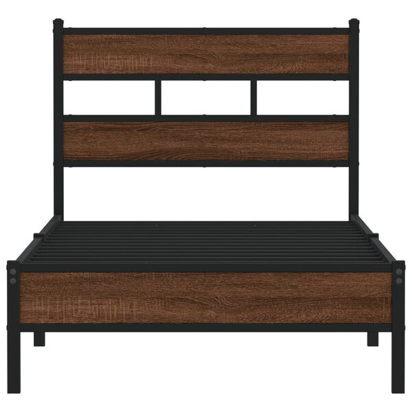 vidaXL Cadre de lit sans matelas ch&ecirc;ne marron 90x200cm bois ing&eacute;nierie