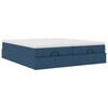 VidaXL Cadre de lit ottoman avec matelas bleu 180x200 cm tissu