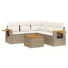 vidaXL Salon de jardin avec coussins 6 pcs beige r&eacute;sine tress&eacute;e