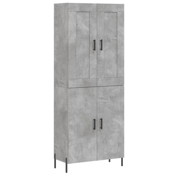 vidaXL Buffet haut Gris b&eacute;ton 69,5x34x180 cm Bois d'ing&eacute;nierie