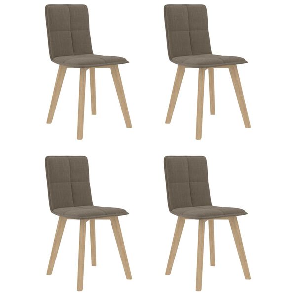 vidaXL Chaises &agrave; manger lot de 4 taupe tissu
