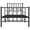 vidaXL Cadre de lit m&eacute;tal sans matelas avec pied de lit noir 80x200 cm