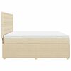 vidaXL Sommier &agrave; lattes de lit avec matelas Cr&egrave;me 180x200 cm Tissu