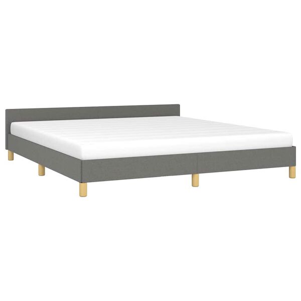 vidaXL Cadre de lit sans matelas gris fonc&eacute; 180x200 cm tissu